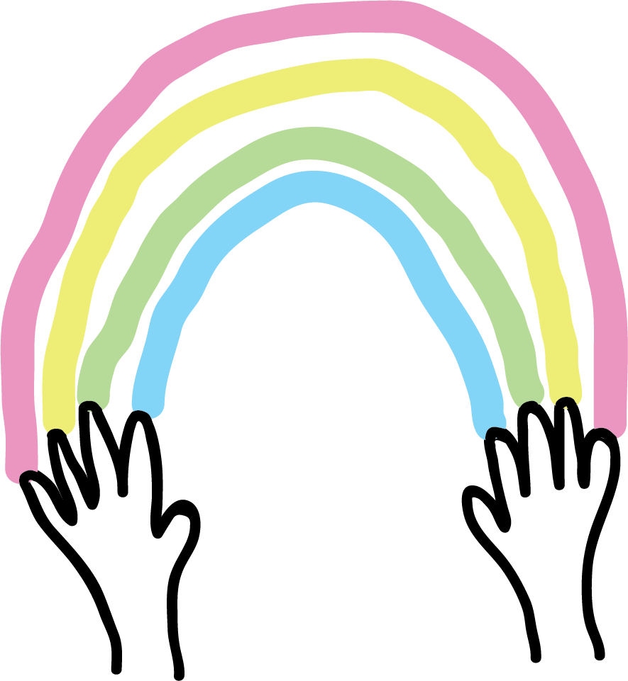 Hands Light Rainbow (885x961), Png Download