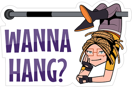Wanna Hang - Cartoon (490x317), Png Download