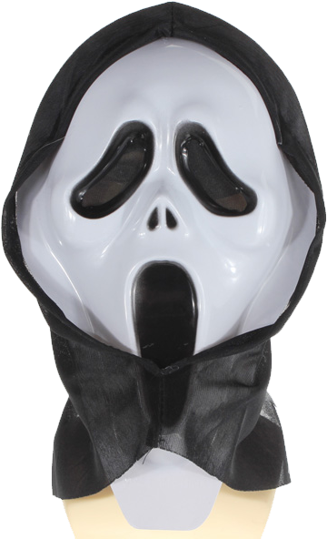 Crazy Scared Ghost Scream Face Mask Costume Party Halloween (601x601), Png Download