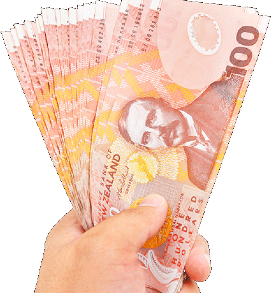 Hand Holding Money - New Zealand 100 Dollar Note (1024x1024), Png Download