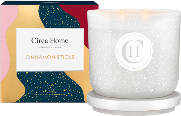 Circa Home Cinnamon Sticks 260g Christmas Soy Candle - Candle (832x750), Png Download