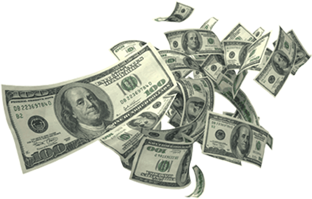 Flying Money Stack Png (1366x563), Png Download