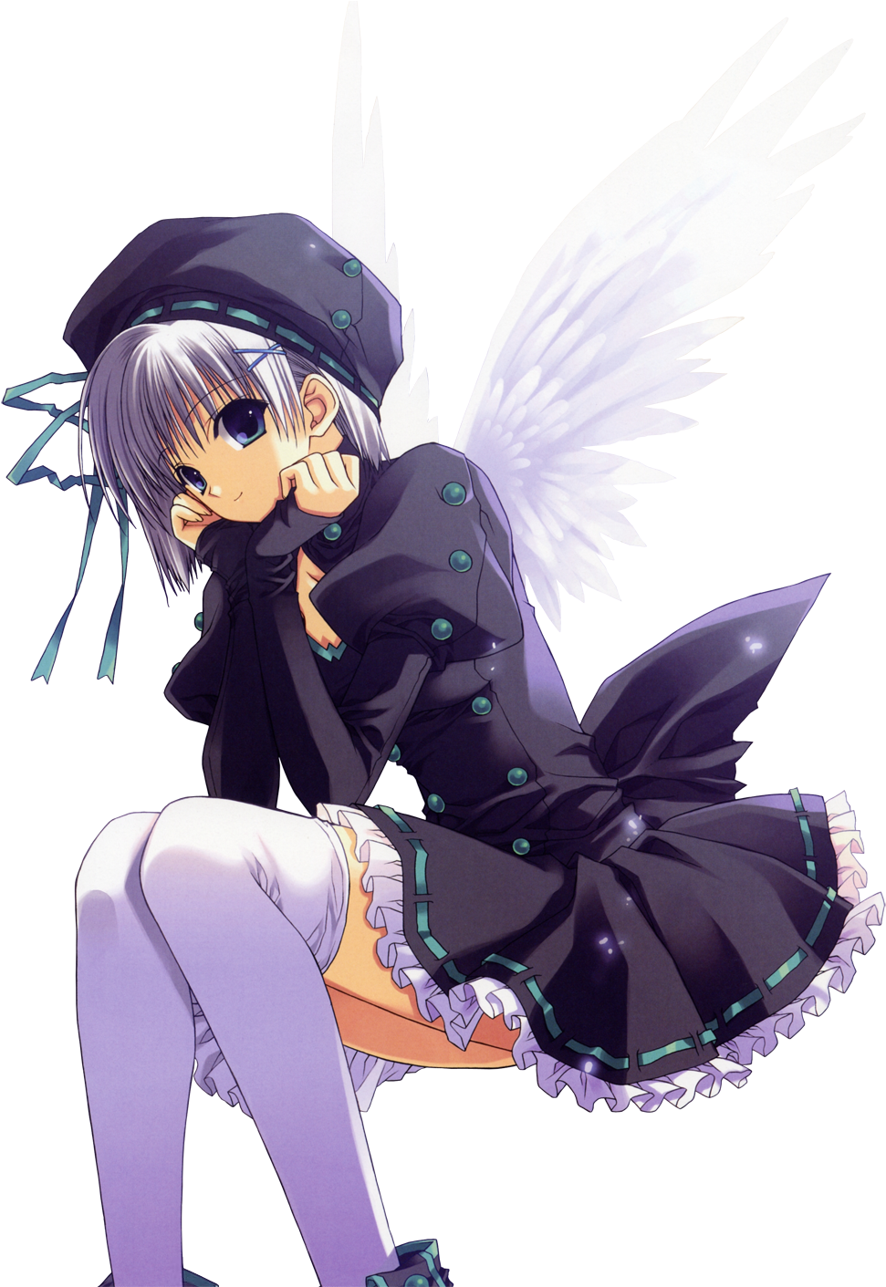 Anime Png Background Transparent - White Hair Angel Anime Girl (991x1410), Png Download