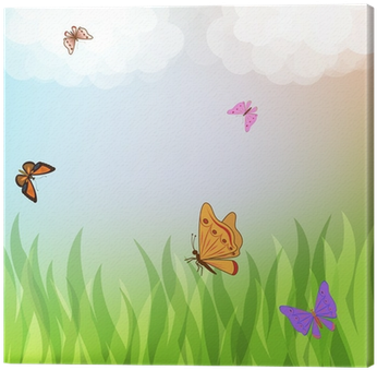 Cuadro En Lienzo Coloridas Mariposas Volando Sobre - Vector Graphics (400x400), Png Download