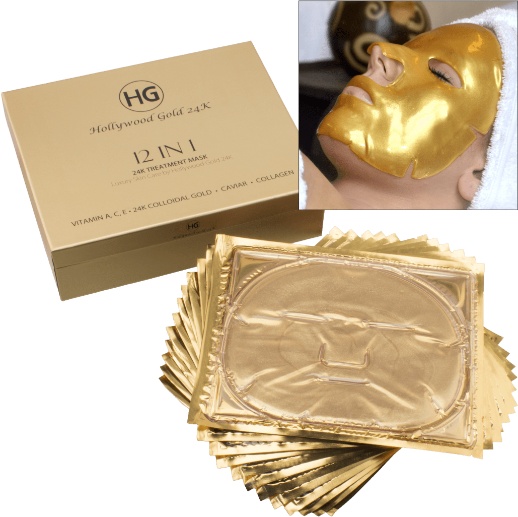 Vaga Anti Aging Treatment Set Of 30 Golden 24 K Gold (1104x1104), Png Download
