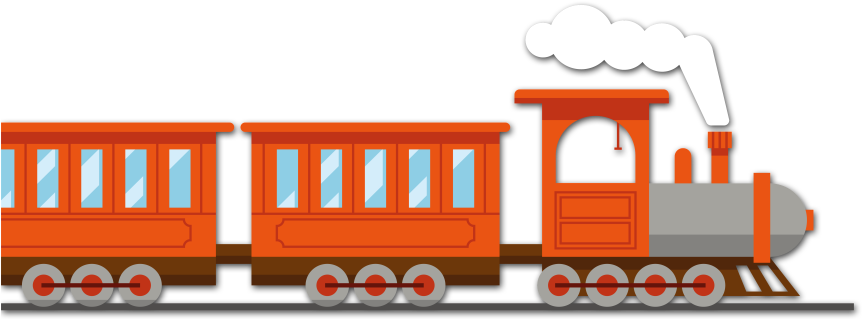 Hand Drawn Cartoon Train Psd Decorative Psd Image - Train (1024x443), Png Download