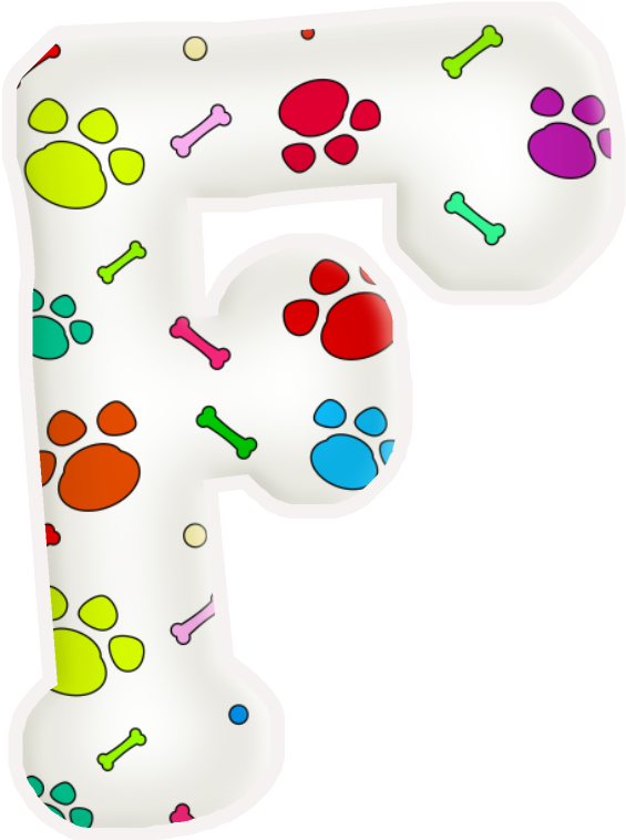 Alfabeto De Huellas De Perritos - Letras Con Huellas De Perro (593x760), Png Download