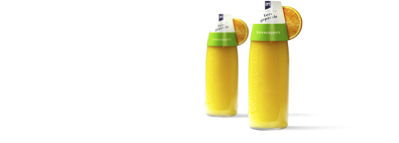 Design Of A Juice Bottle For Albert Heijn - Orange Juice (1340x560), Png Download