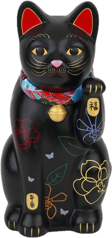 The Singapore Night Orchid Lucky Cat - Cat (521x1009), Png Download