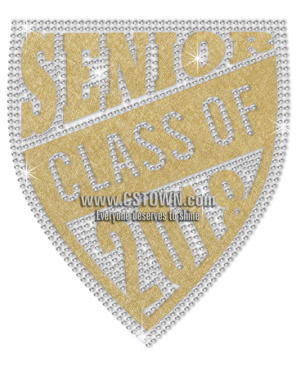 Sale Golden Senior Class Diamante Badge - Label (450x450), Png Download