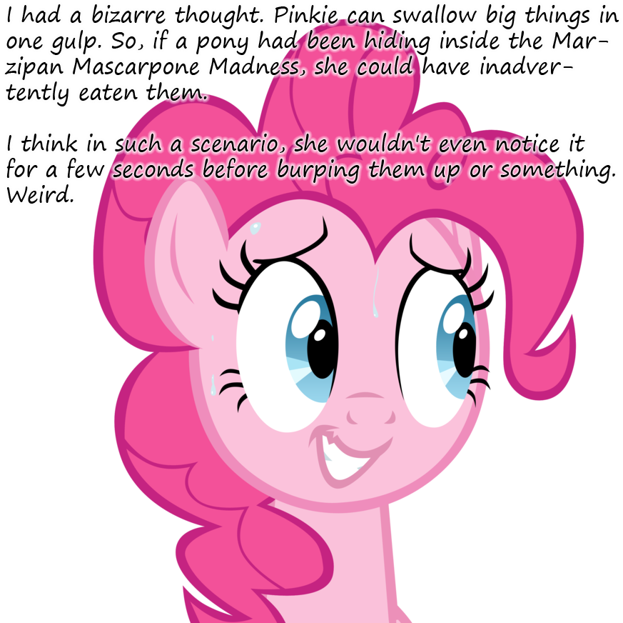 Accidental Pony Eating, Bad Poker Face, Burp, Cake, - Pinkie Pie Burp (900x900), Png Download