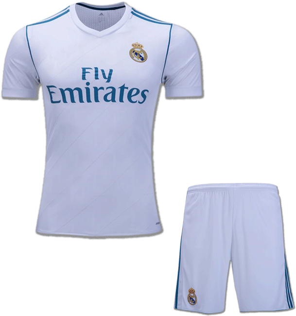Kids Real Madrid Football Jersey And Shorts Home 17 - Real Madrid Football Jersey Png (900x1200), Png Download