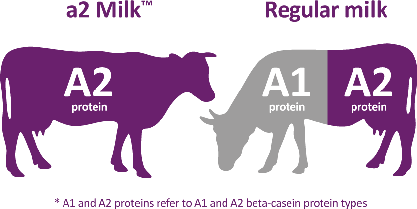 Most Cows' Milk Brands Today Contain A Mix Of Both - A2 Milk (846x443), Png Download