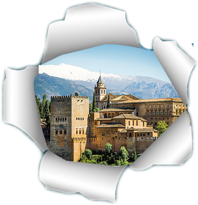 Roto De Papel Granada - Alhambra Spain Gardens (421x407), Png Download