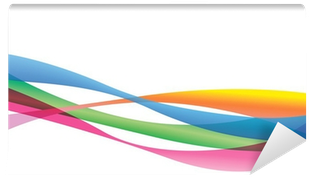 Fotomural Las Ondas De Colores Sobre Fondo Blanco • - Graphic Design (400x400), Png Download