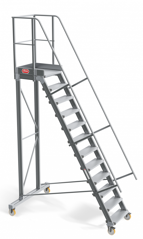 Escalera Industrial Modular - Escalera Con Ruedas Para Almacen (504x840), Png Download