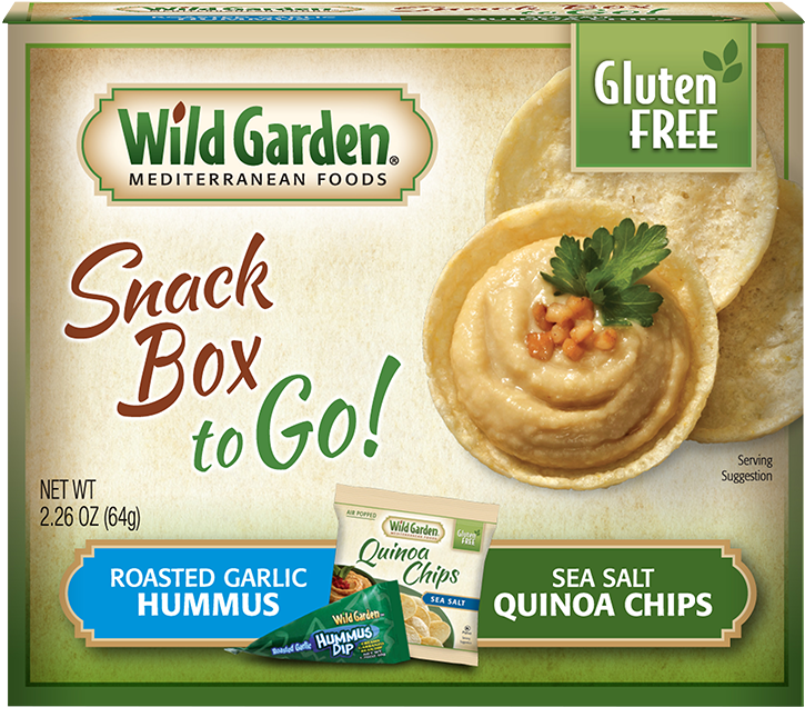 Roasted Garlic And Sea Salt Quinoa Chips - Wild Garden Snack Pack To Go! Roasted Garlic Hummus (864x864), Png Download