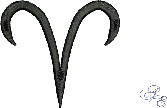 A Single Color Symbol For The Aries Zodiac Sign - Art (722x361), Png Download