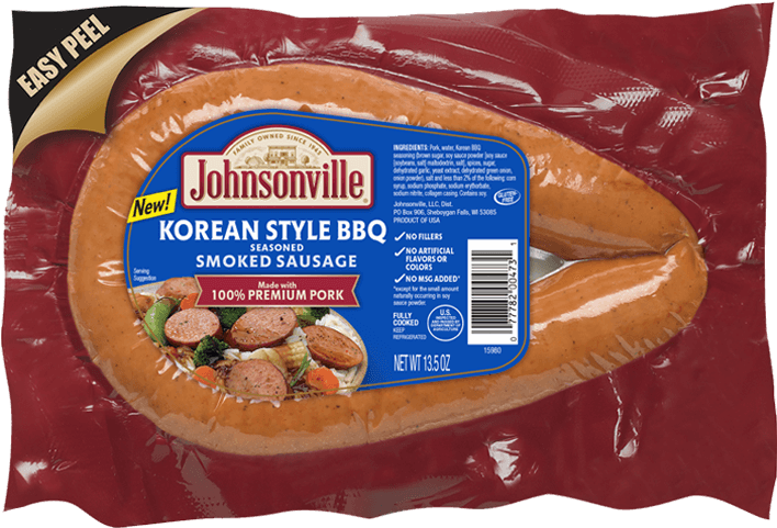 Korean Style Bbq Smoked Rope Sausage - Polish Kielbasa Sausage (589x424), Png Download