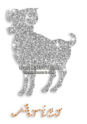 Cute Aries Symbol Iron-on Rhinestone Glitter Transfer - Bighorn (450x450), Png Download
