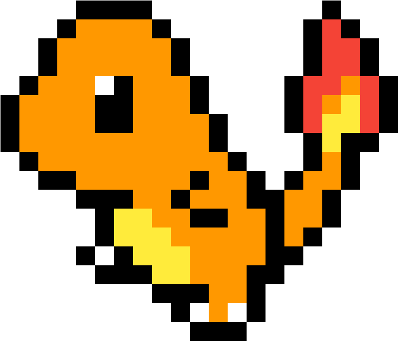 Charmander - Pixel Art Pokemon Charmander (1184x1184), Png Download