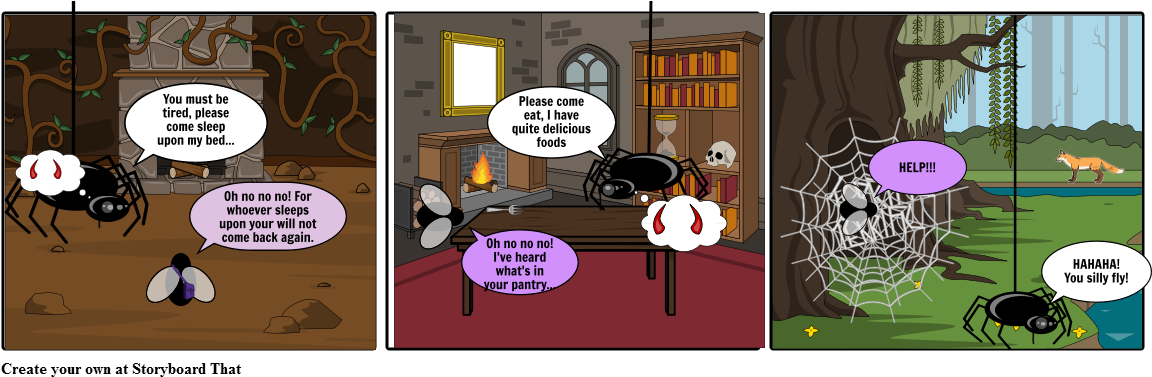 The Spider And The Fly - Comics (1164x385), Png Download