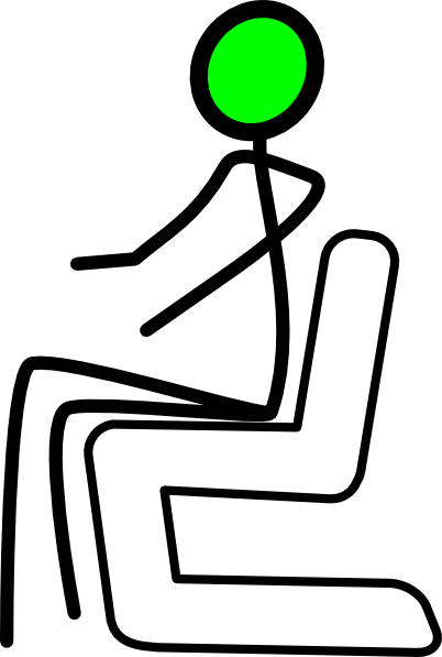Sit Green - Stick Figure Sitting Down (402x597), Png Download