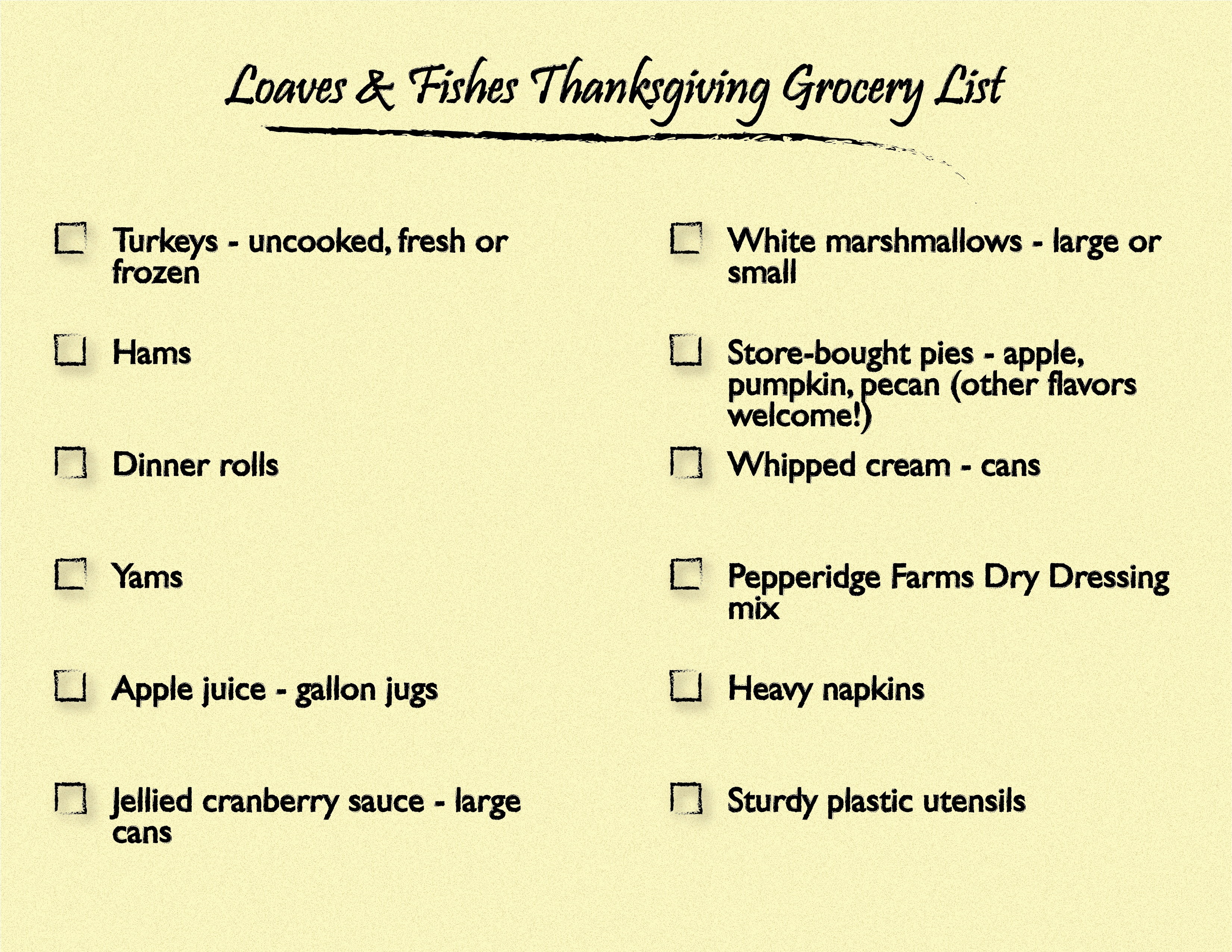 Our Thanksgiving Shopping List For 1,000 Guests - Sacramento (3601x2850), Png Download