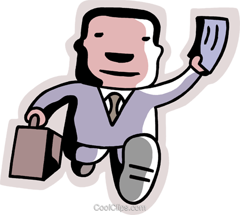 Man Running With Briefcase And Ticket Royalty Free - Homem De Maleta Png (480x430), Png Download