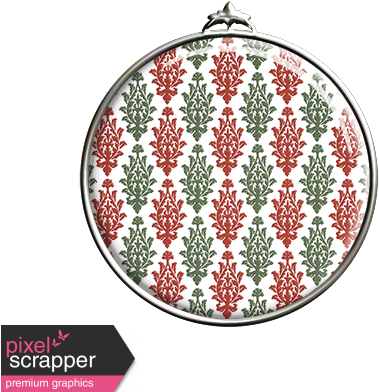Damask Pattern Circle Pendant - Red And Gold Acrylic Earrings, Red Teardrop (456x456), Png Download