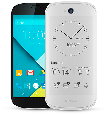 Yotaphone 2 White (418x439), Png Download