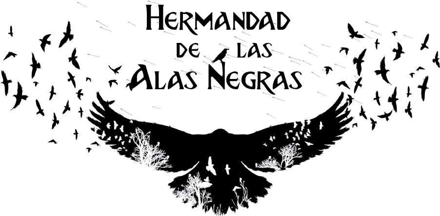 La Hermandad De Las Alas Negras Es Una Compañía Mercenaria - Silhouette Flying Raven Clipart (951x451), Png Download