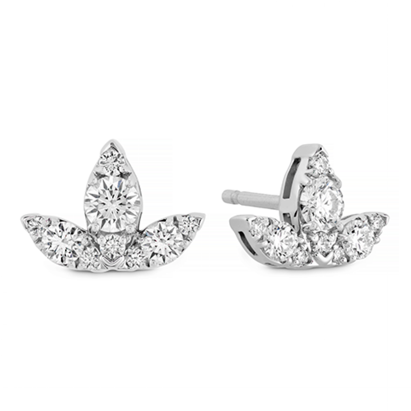Hof 18k White Aerial Triple Diamond Stud Earrings - Hof Aerial Triple Diamond Stud Earrings - S Hof-aerialtrpdse-s (1410x1800), Png Download