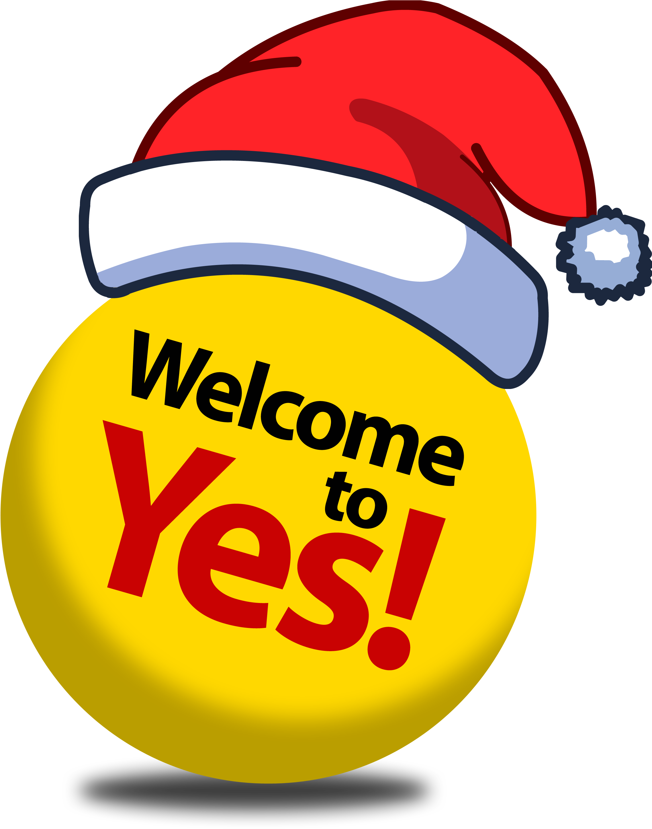 Yes Ball Vector Santa (3702x3670), Png Download