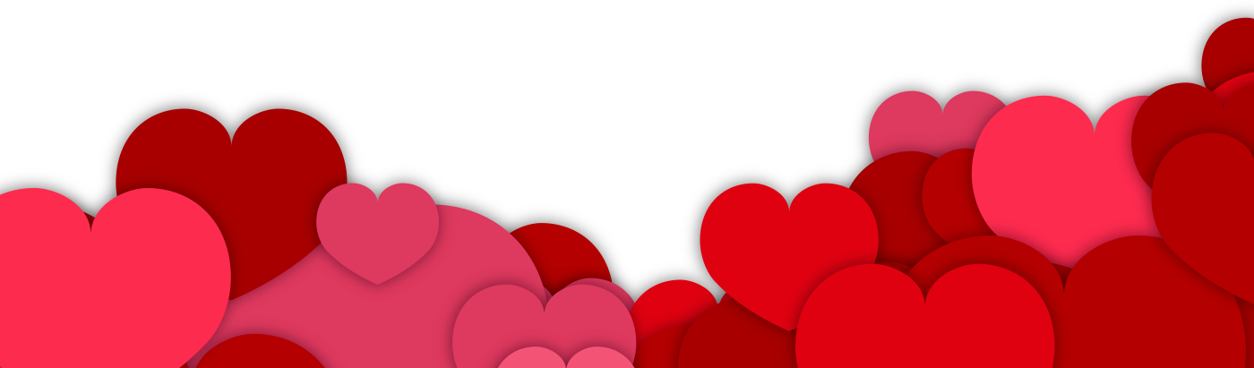 Footer-hearts - Valentines Day Footer (1400x411), Png Download