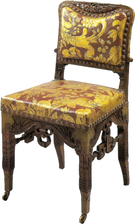 Gold And Maroon Antique Chair By *jinifur On Deviantart - Antique Chair Png Transparent (650x980), Png Download