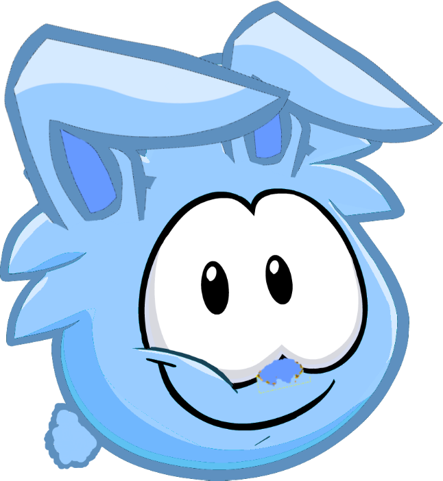 Blue Bunny Puffle - Cartoon (646x702), Png Download