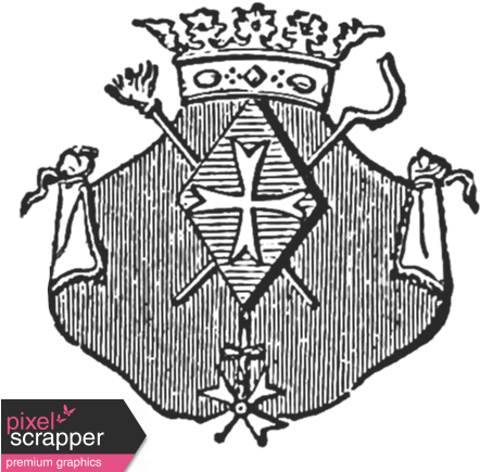 Shield Stamp Template - Digital Scrapbooking (456x456), Png Download