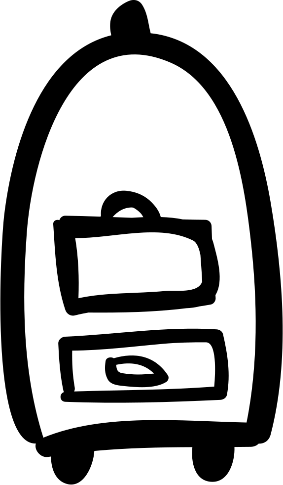 Baggages Hotel Cart Transportation Hand Drawn Tools - Hotel (574x981), Png Download