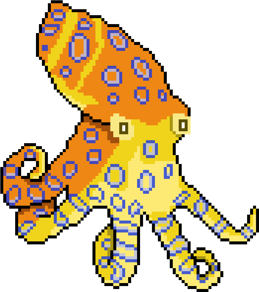 Octopus Clipart Blue Ringed Octopus - Drawing (1000x1000), Png Download