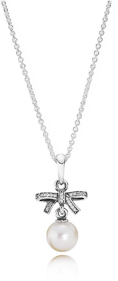Delicate Sentiments, White Pearl & Clear Cz - Blue Sapphire Diamond Pendant Set (999x999), Png Download