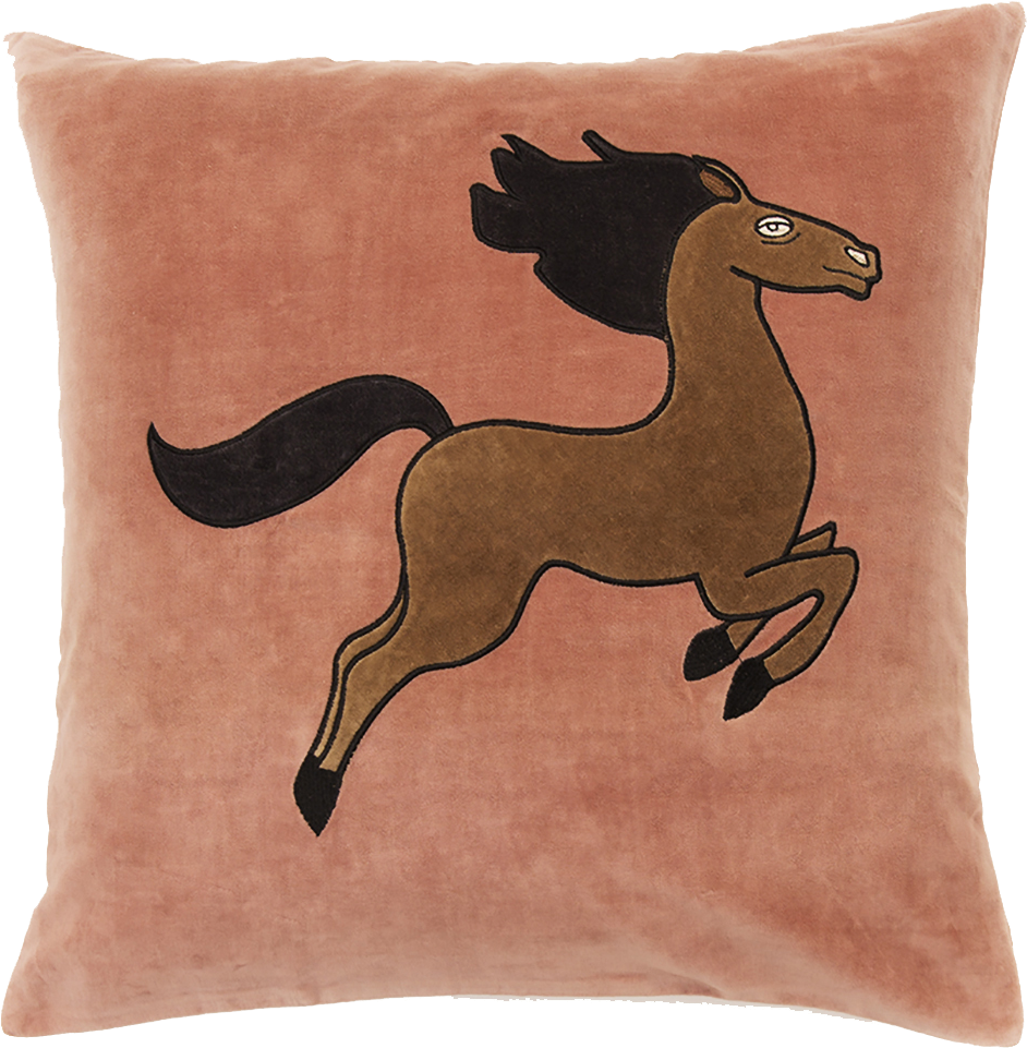 Horse Velvet Cushion - Mini Rodini Velvet Cushion Cover (1573x1572), Png Download