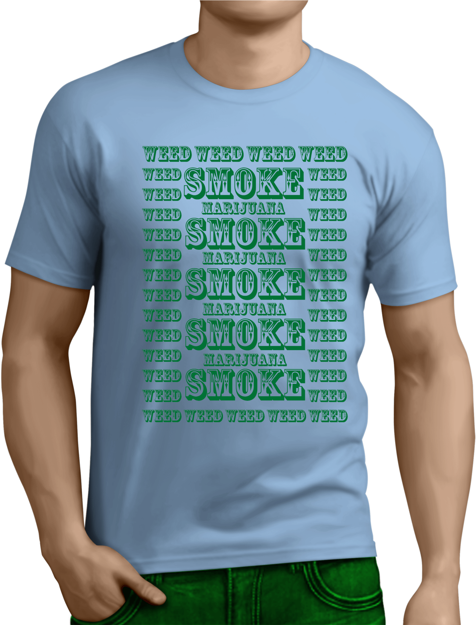 Smoke Weed - Problem? Funny Hilarious Comedy T-shirt Unisex Brand (2389x2048), Png Download