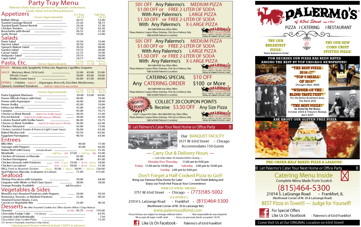 Palermos Of 63rd Frankfort Il Pizza And Italian Restaurant - Illinois (1224x792), Png Download