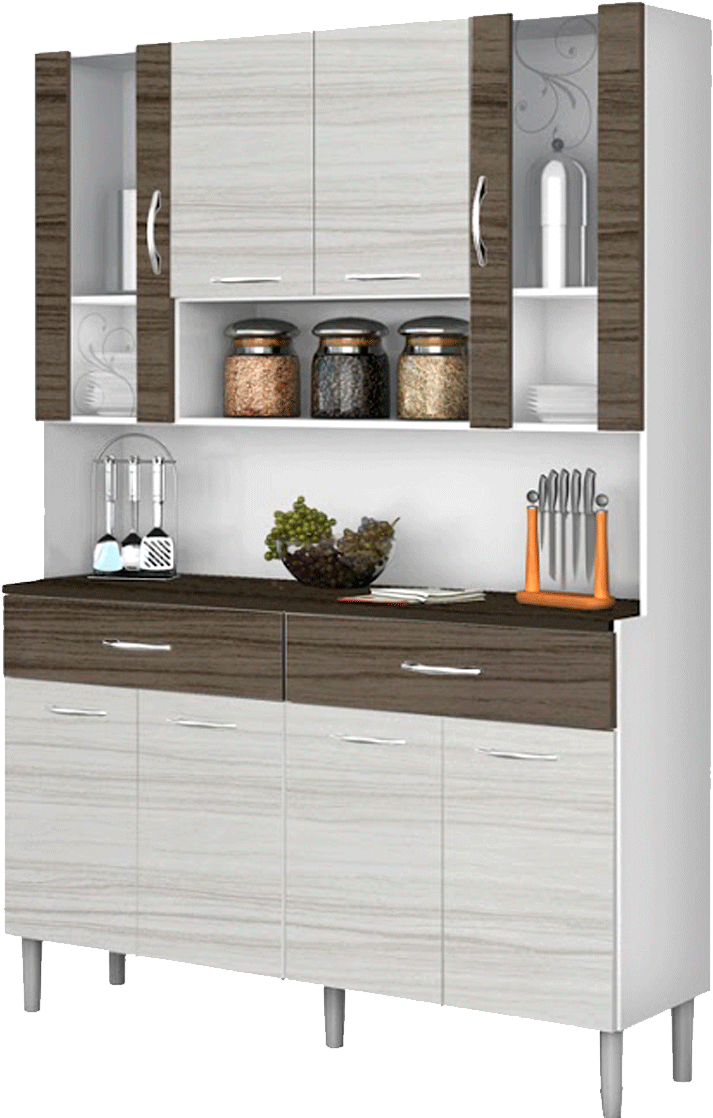 Mueble De Cocina Abba Golden - Kit Parana 8 Portas (900x1148), Png Download