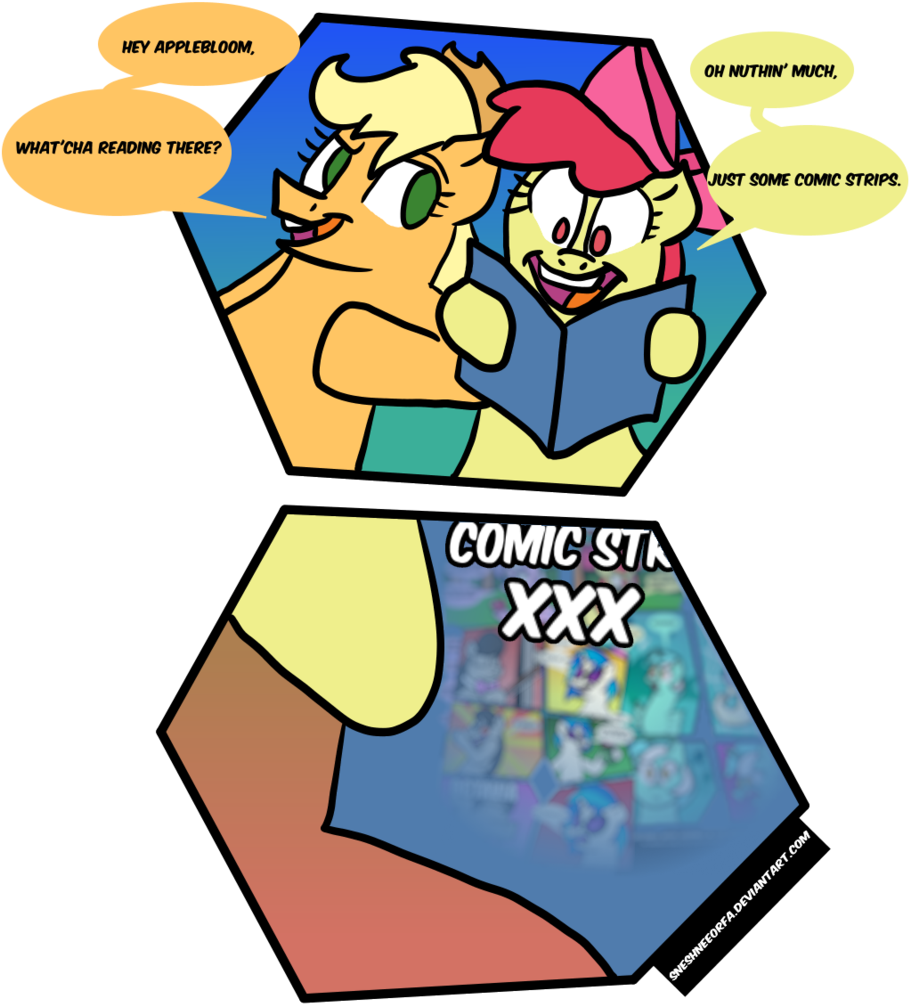 Apple Bloom, Applejack, Artist - Cartoon (1024x1069), Png Download