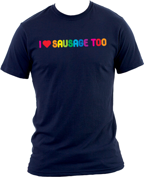 Sausage Wrangler - T Shirt Ozone Blue Mountain (580x620), Png Download