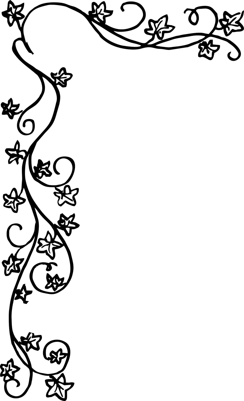 Floral Border Black And White (780x1280), Png Download