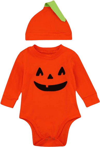 Petite Bello Bodysuit Set 0-6 Months Pumpkin Face Bodysuit - Romper Suit (600x600), Png Download