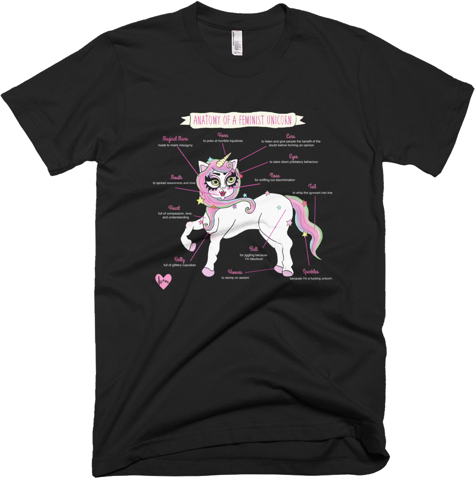 Anatomy Of A Feminist Unicorn T-shirt - Fake It Till You Make It Shirt (1000x1000), Png Download